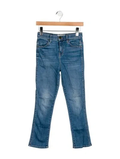 Pre-owned The Great Mid-rise Straight Leg Jeans In Blue
