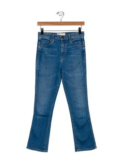 Pre-owned The Great Mid-rise Straight Leg Jeans In Blue