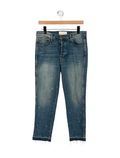 Pre-owned The Great Mid-rise Straight Leg Jeans In Blue