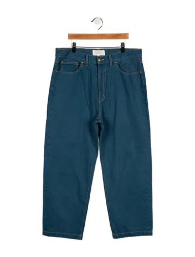 Pre-owned The Great Mid-rise Straight Leg Jeans In Blue