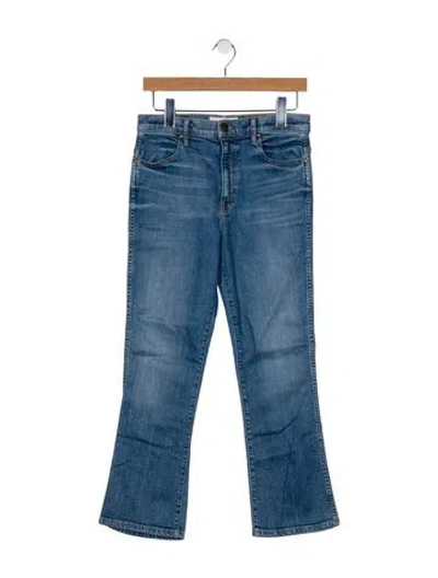 Pre-owned The Great Mid-rise Straight Leg Jeans In Blue