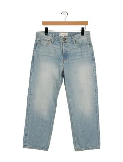 Pre-owned The Great Mid-rise Straight Leg Jeans In Blue