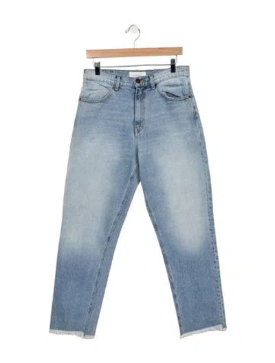 Pre-owned The Great Mid-rise Straight Leg Jeans In Blue