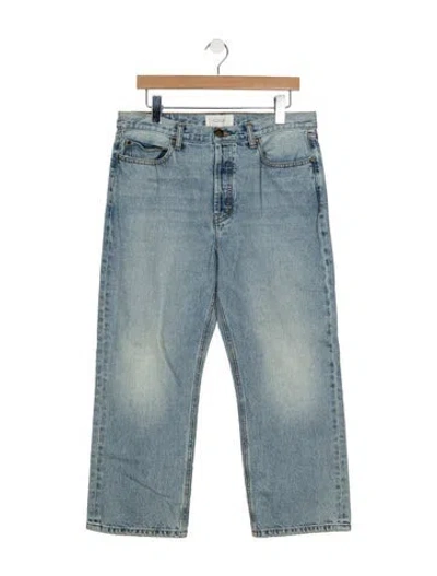 Pre-owned The Great Mid-rise Straight Leg Jeans In Blue