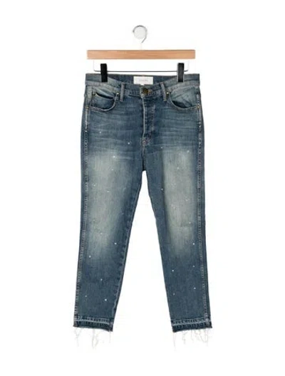 Pre-owned The Great Mid-rise Straight Leg Jeans In Blue