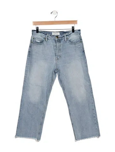 Pre-owned The Great Mid-rise Straight Leg Jeans In Blue