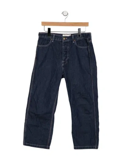 Pre-owned The Great Mid-rise Straight Leg Jeans In Blue
