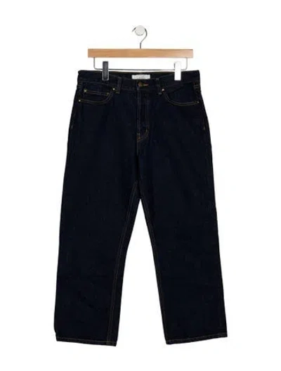 Pre-owned The Great Mid-rise Straight Leg Jeans In Blue