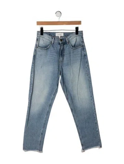 Pre-owned The Great Mid-rise Straight Leg Jeans In Blue