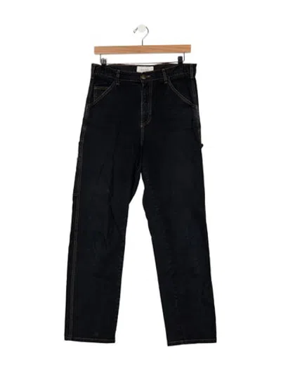 Pre-owned The Great Mid-rise Straight Leg Jeans In Blue