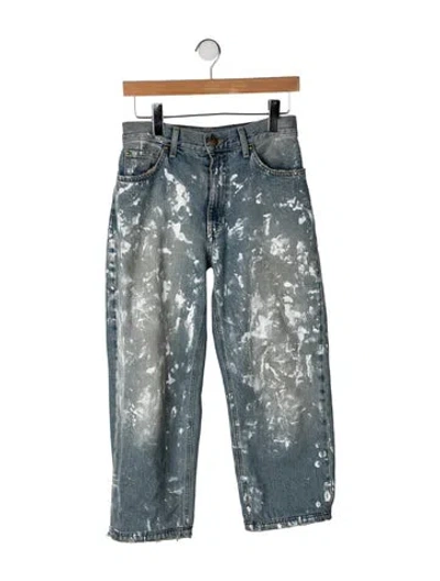 Pre-owned The Great Mid-rise Straight Leg Jeans In Blue/green