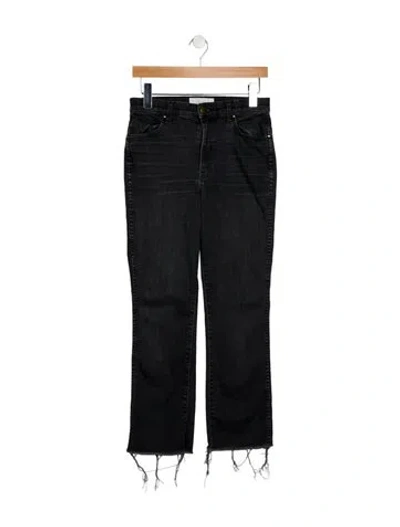 Pre-owned The Great Mid-rise Straight Leg Jeans In Gray