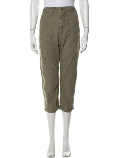 Pre-owned The Great Mid-rise Straight Leg Jeans In Green