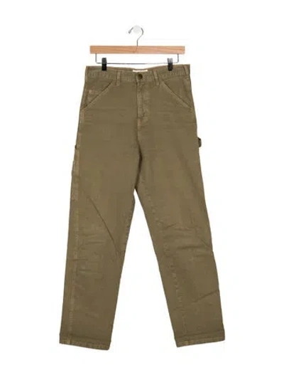 Pre-owned The Great Mid-rise Straight Leg Jeans In Green