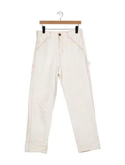 Pre-owned The Great Mid-rise Straight Leg Jeans In Neutral