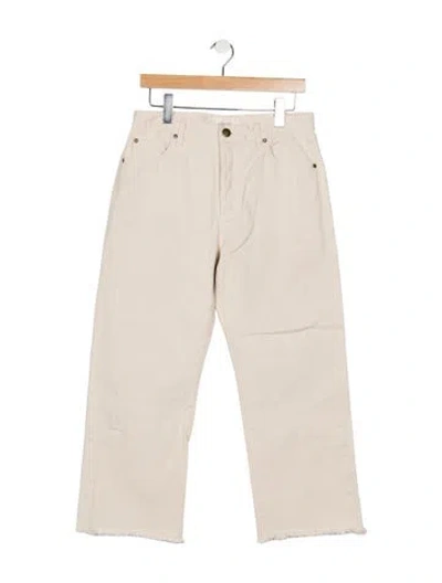 Pre-owned The Great Mid-rise Straight Leg Jeans In Neutrals