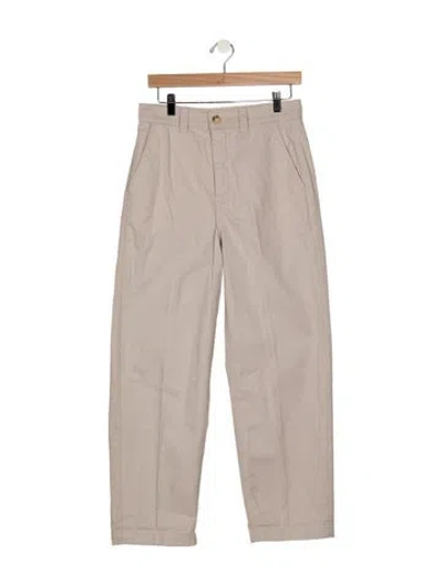 Pre-owned The Great Mid-rise Straight Leg Jeans In Neutrals