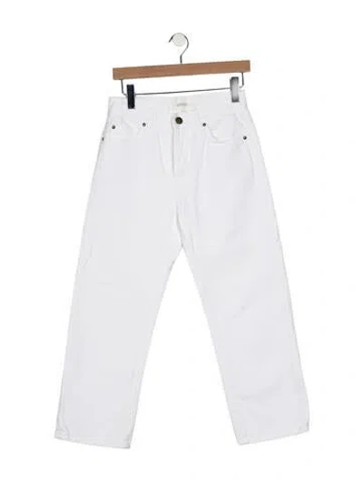 Pre-owned The Great Mid-rise Straight Leg Jeans In White