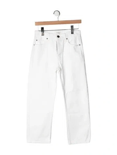Pre-owned The Great Mid-rise Straight Leg Jeans In White