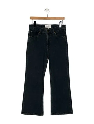 Pre-owned The Great Mid-rise Wide Leg Jeans In Black