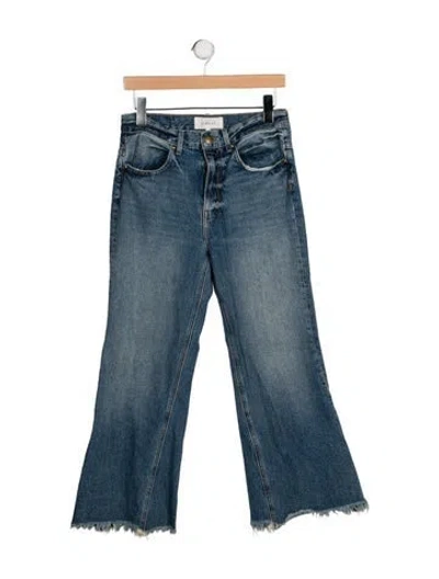 Pre-owned The Great Mid-rise Wide Leg Jeans In Blue