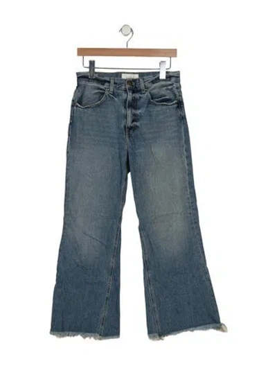 Pre-owned The Great Mid-rise Wide Leg Jeans In Blue