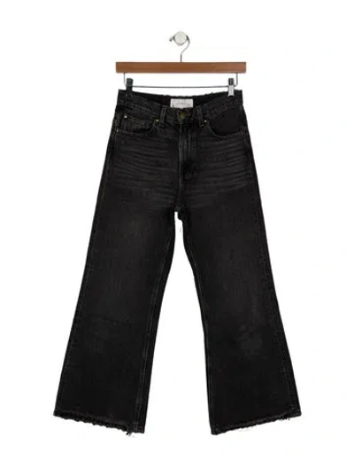 Pre-owned The Great Mid-rise Wide Leg Jeans In Gray