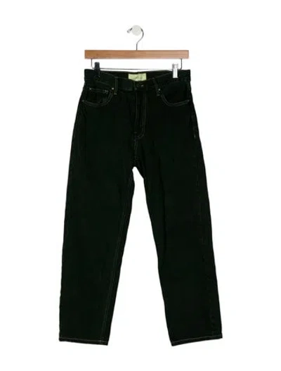 Pre-owned The Great Mid-rise Wide Leg Jeans In Green