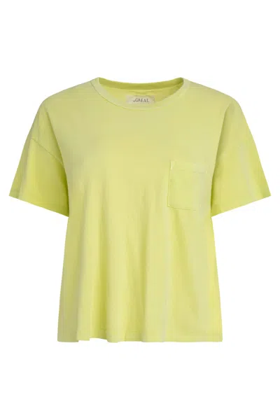 The Great Mini Cotton T-shirt With Front Pocket In Green