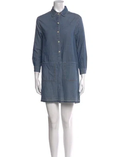 Pre-owned The Great Mini Dress In Blue