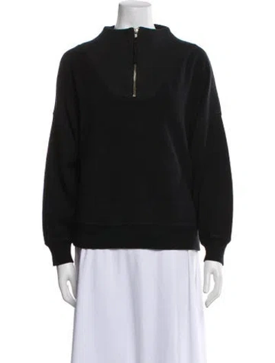 Pre-owned The Great Mock Neck Long Sleeve Sweatshirt In Black