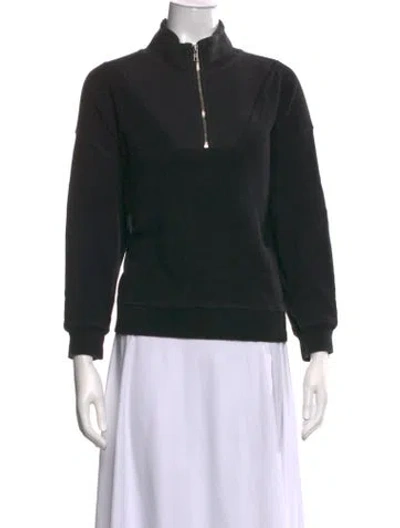 Pre-owned The Great Mock Neck Long Sleeve Sweatshirt In Black