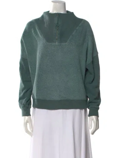 Pre-owned The Great Mock Neck Long Sleeve Sweatshirt In Green