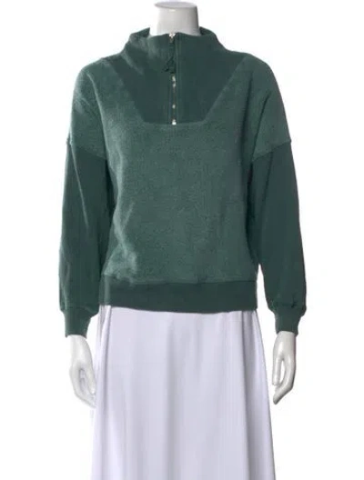 Pre-owned The Great Mock Neck Long Sleeve Sweatshirt In Green