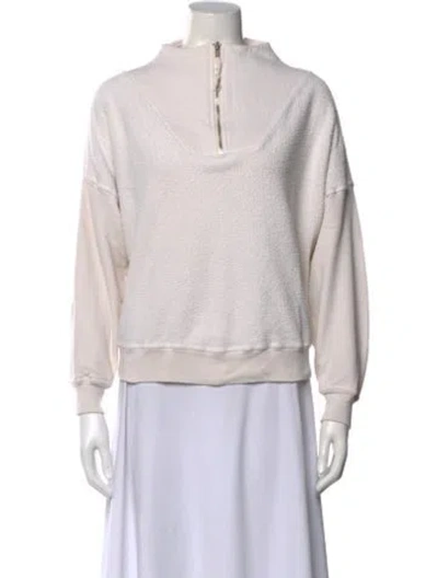 Pre-owned The Great Mock Neck Long Sleeve Sweatshirt In Neutral