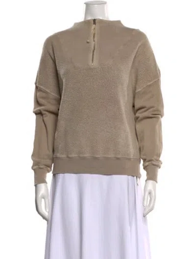 Pre-owned The Great Mock Neck Long Sleeve Sweatshirt In Neutral