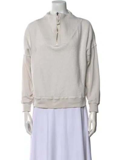 Pre-owned The Great Mock Neck Long Sleeve Sweatshirt In Neutral