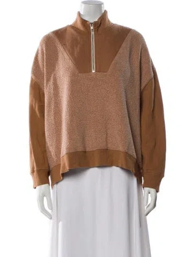 Pre-owned The Great Mock Neck Long Sleeve Sweatshirt In Neutral