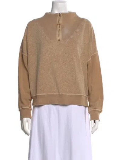 Pre-owned The Great Mock Neck Long Sleeve Sweatshirt In Neutral