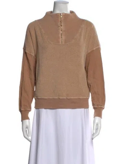 Pre-owned The Great Mock Neck Long Sleeve Sweatshirt In Neutrals