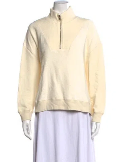 Pre-owned The Great Mock Neck Long Sleeve Sweatshirt In Neutrals