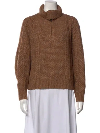 Pre-owned The Great Mock Neck Long Sleeve Sweatshirt In Neutrals