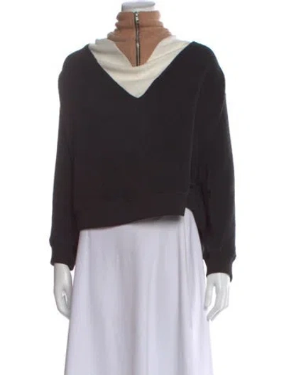 Pre-owned The Great Mock Neck Long Sleeve Sweatshirt W/ Tags In Black