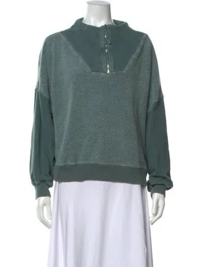 Pre-owned The Great Mock Neck Sweater In Green