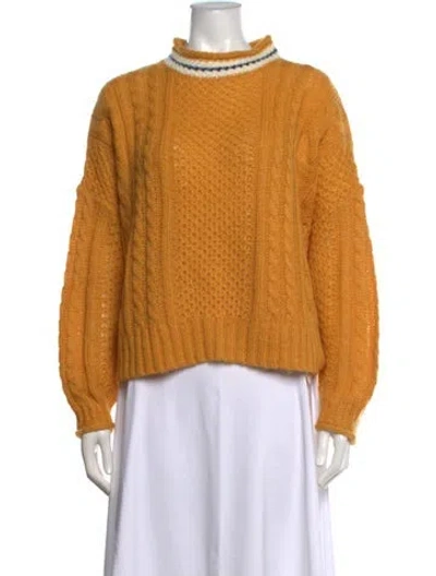 Pre-owned The Great Mock Neck Sweater In Yellow