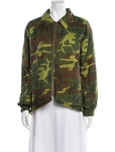 Pre-owned The Great Nylon Printed Jacket In Green