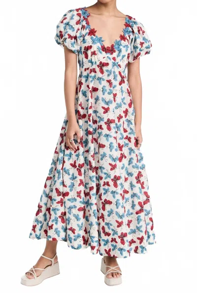 The Great Opal Butterfly Maxi Dress In Blue Multi