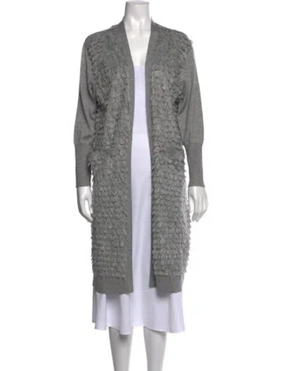 Pre-owned The Great Open Front Sweater In Gray