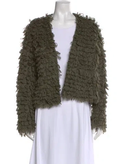 Pre-owned The Great Open Front Sweater In Green