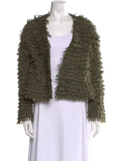 Pre-owned The Great Open Front Sweater In Green